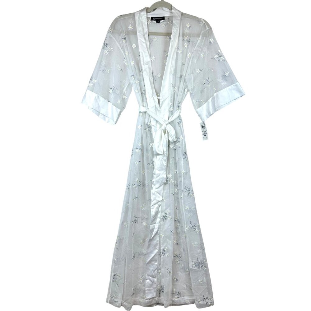 NWT INC International Concepts Women XS Festival Fairy Floral Mesh Duster Kimono